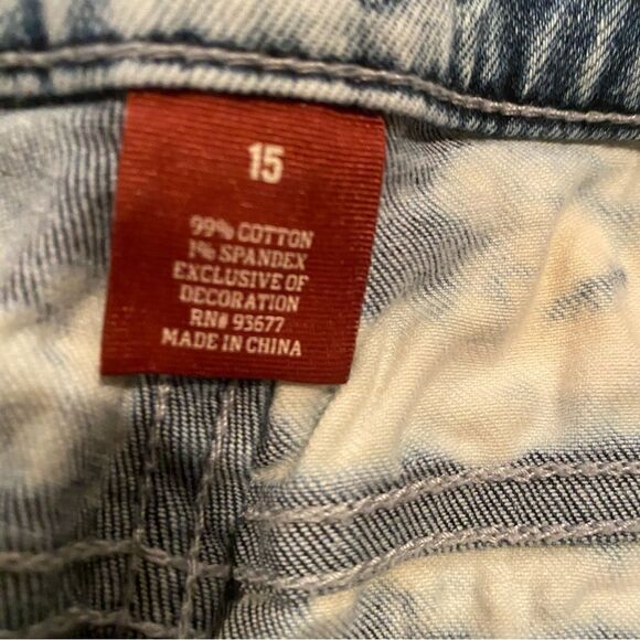 Arizona Acid Washed Shorts Size 15 Junior - Picture 8 of 12